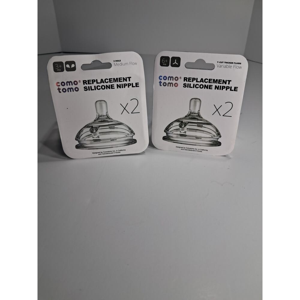Comotomo Silicone Replacement Baby Bottle Nipples - 2 - 2 pk